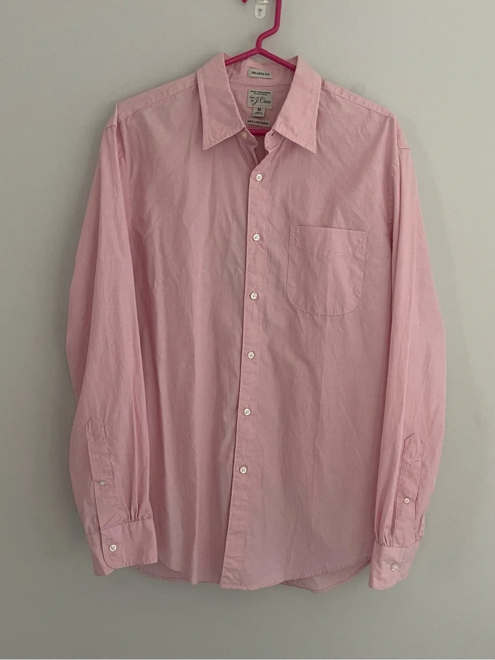 J Crew Secret Wash Classic Fit Pink Long-Sleeve Button-Up Shirt